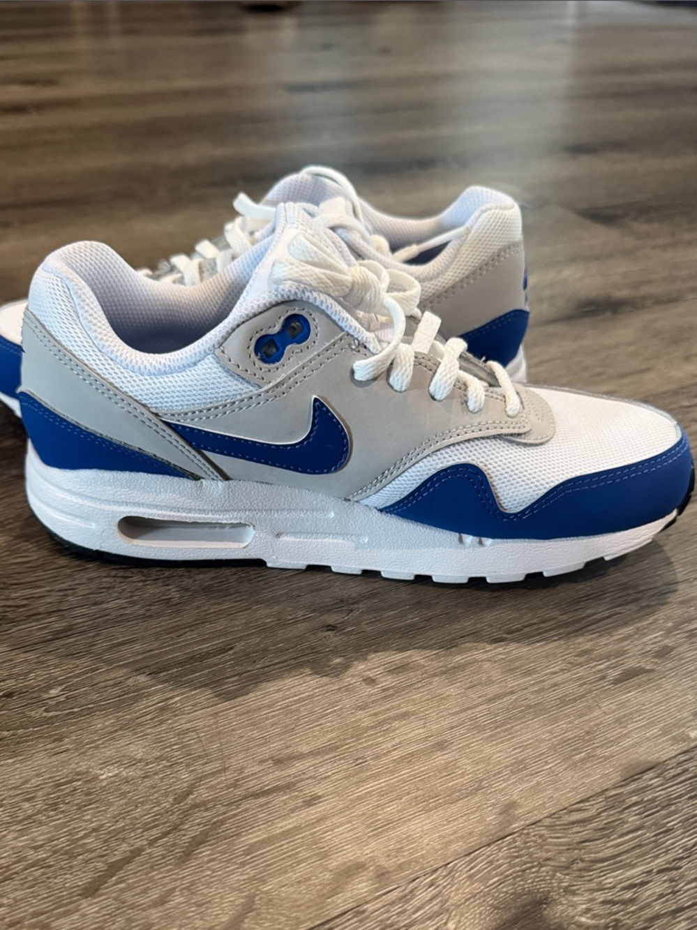 Nike Kids White and Royal Blue Sneakers